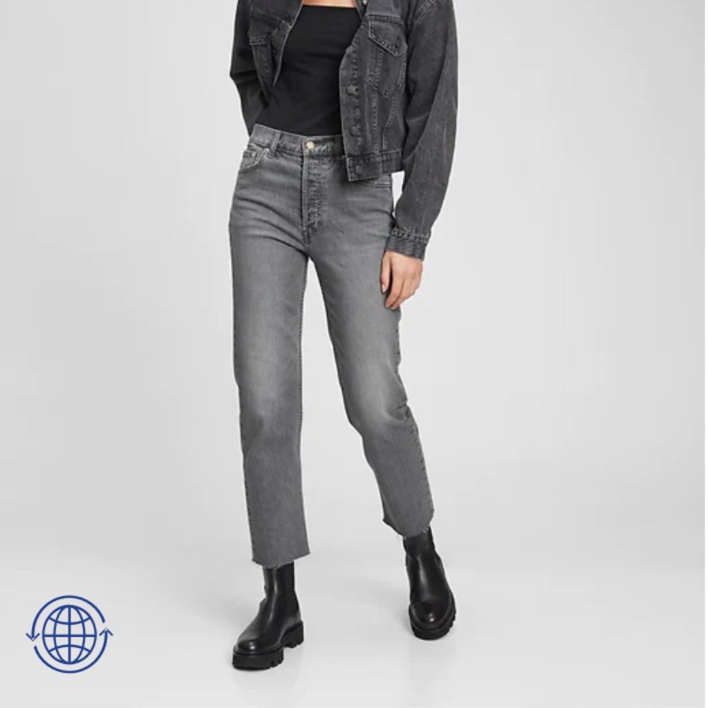 GAP High Rise Cheeky Straight Jeans with Washwell